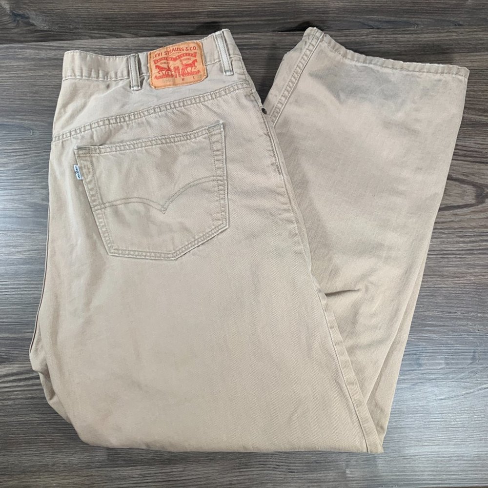 Levis 559 White Tab Tan Khaki Jeans Pants Mens Size 44 x 32 Cotton Straight